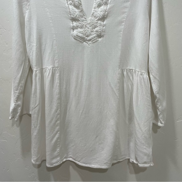 Lilly Pulitzer Women's Small Lyndsea Tunic White 3/4 Sleeve 30393 - Picture 6 of 14
